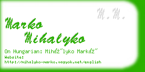 marko mihalyko business card
